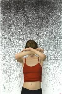 Dreaming on outer spaces I . 114 x 75 cms .Acrylic on panel