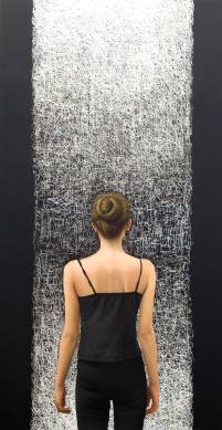 Dreaming of stellar movements II . 75x150 cms . Acrylic on panel