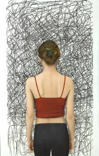 Dreaming on outer spaces II . 120 x 75 cms . Acrylic on panel