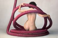 Red circle.150x100 cms. Acrylic on panel