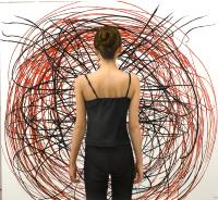 Dreaming of stellar movements I.110x100 cms . Acrylic on panel .